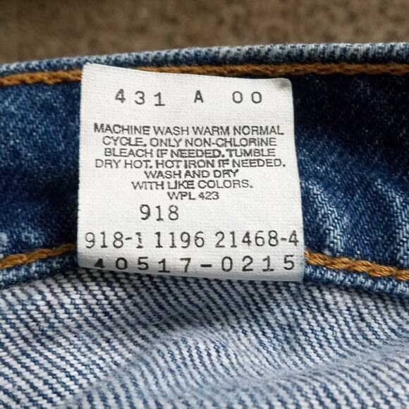 Vintage 90s Levis 517 Boot Cut Orange Tab Dark Wash Jeans 36x30 True 34x26 - Picture 4 of 7